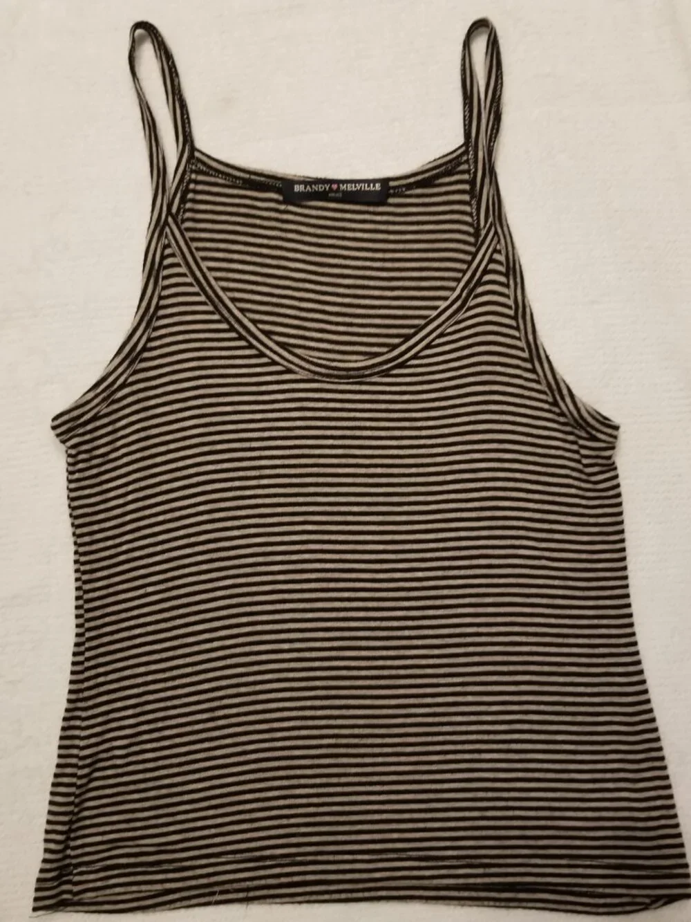 Set of 4 Tank Tops Striped Black/White Crop/Mid Length Strappy Tops Size Small - Picture 6 of 8